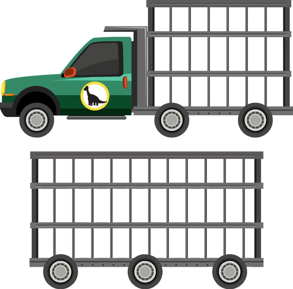 Safari cage car on white background vector