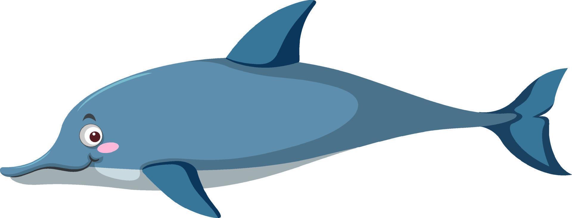 Blue dolphin in cartoon style vector