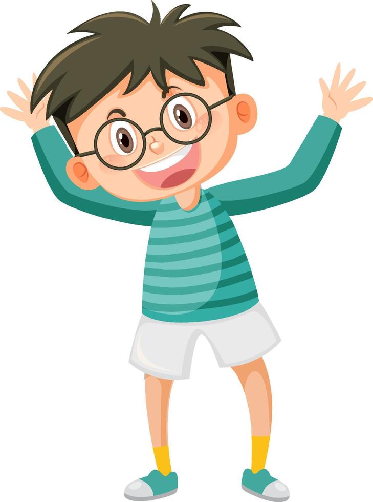 Nerdy boy cartoon character vector