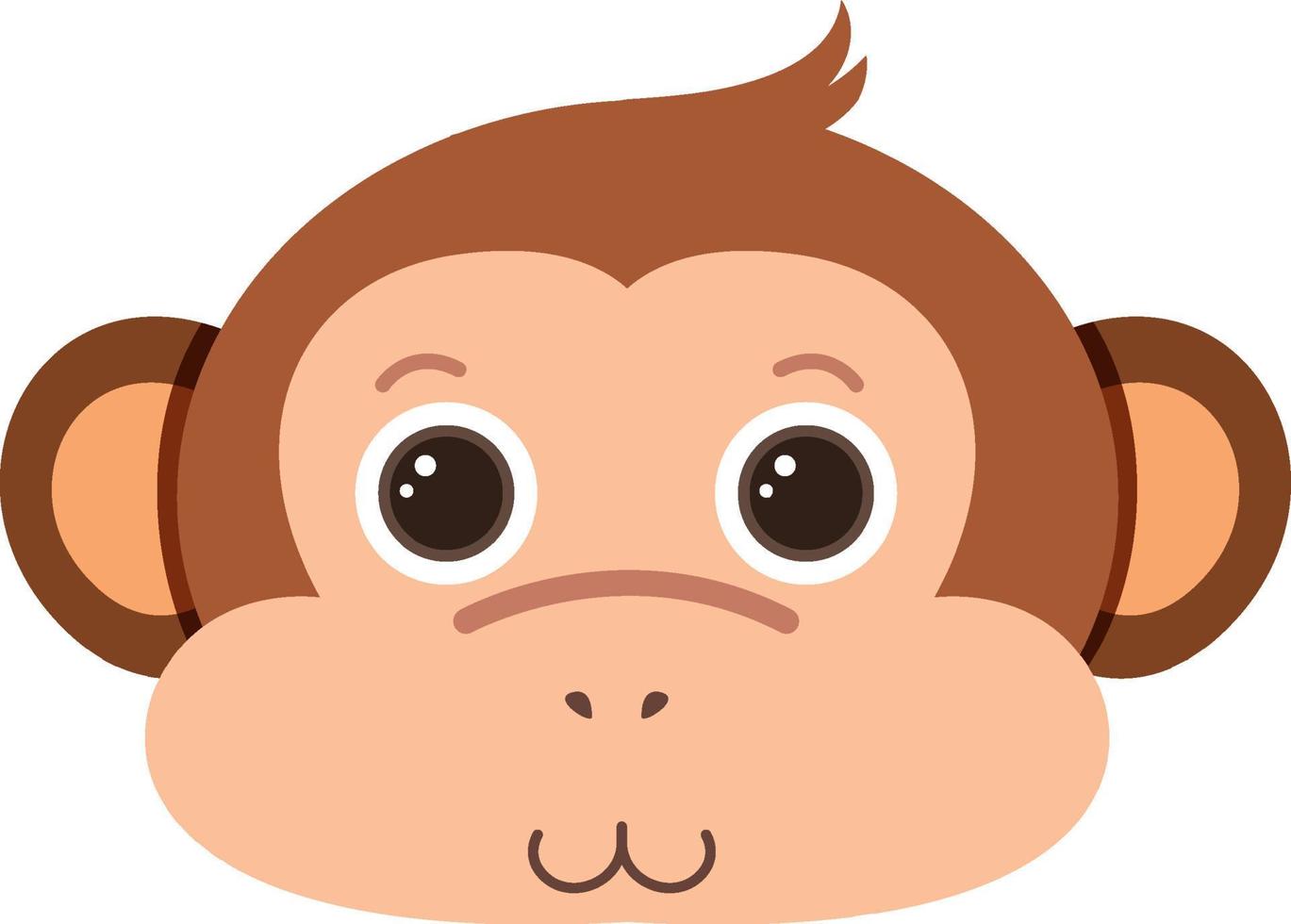 Monkey head in flat style vector