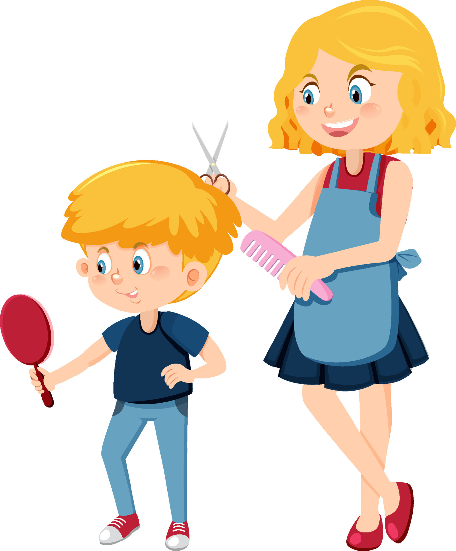 Hairdresser making boy hair style 8138085 Vector Art at Vecteezy Hairdresser making boy hair style 8138085 Vector Art at Vecteezy