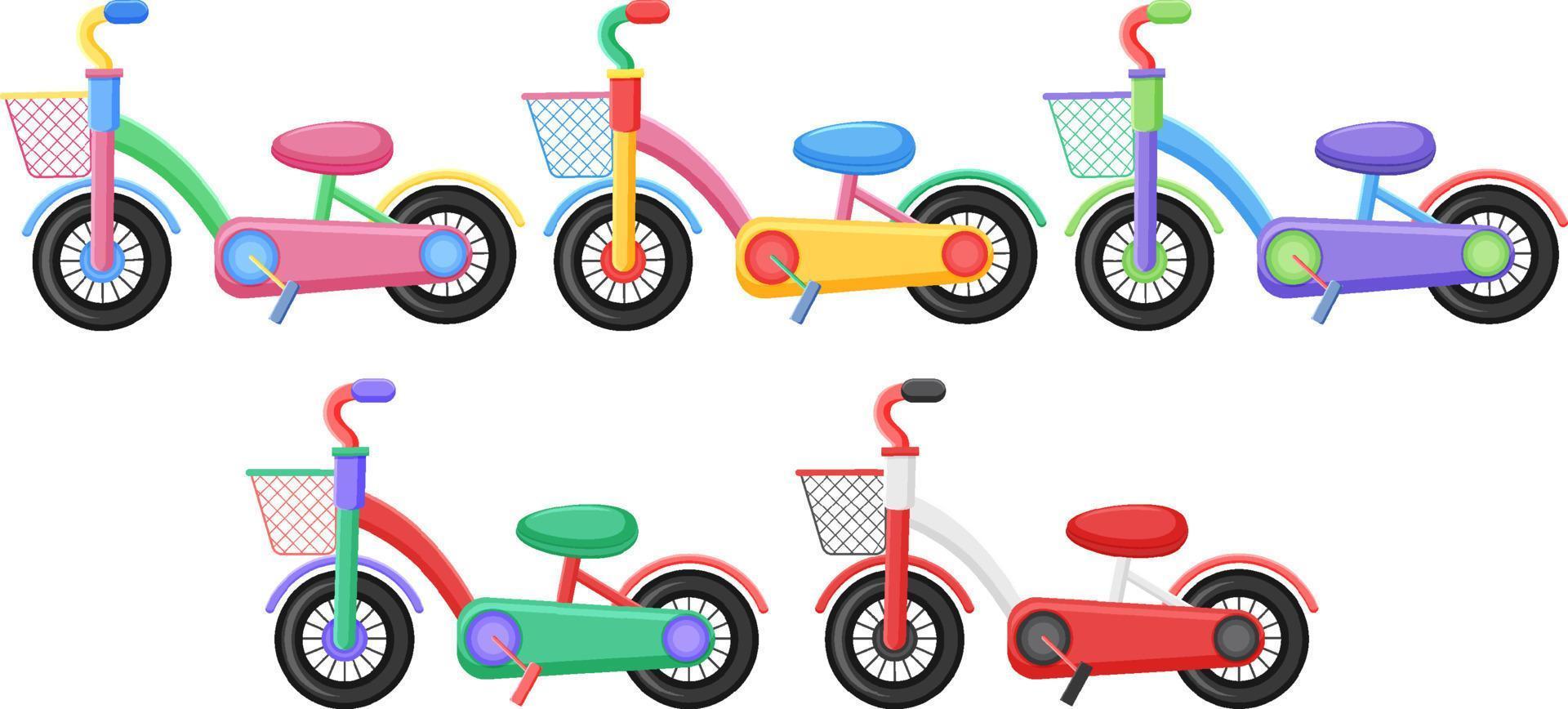 Set of bicycle on white background vector