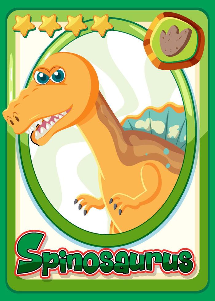 Spinosaurus dinosaur cartoon card vector