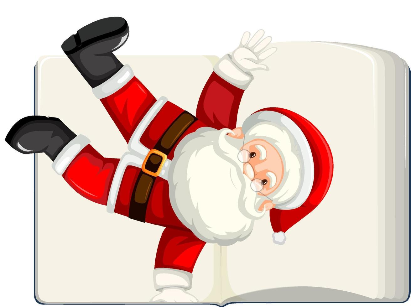 libro en blanco abierto con santa claus vector