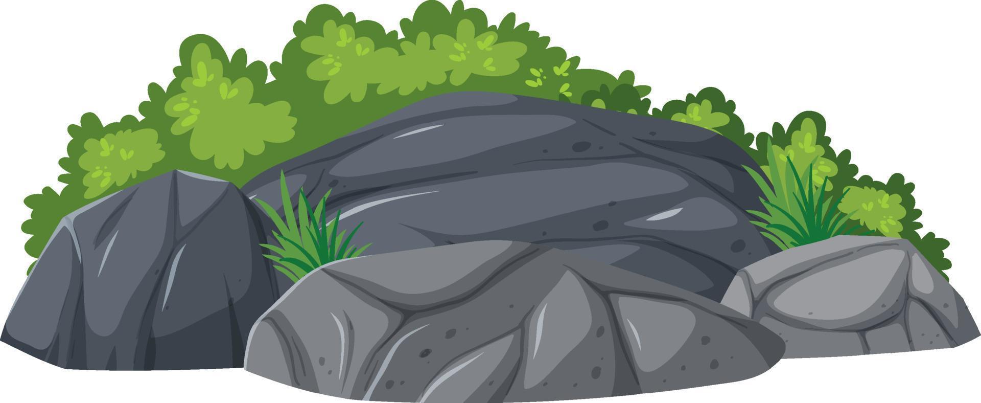Stones with grass isolated vector