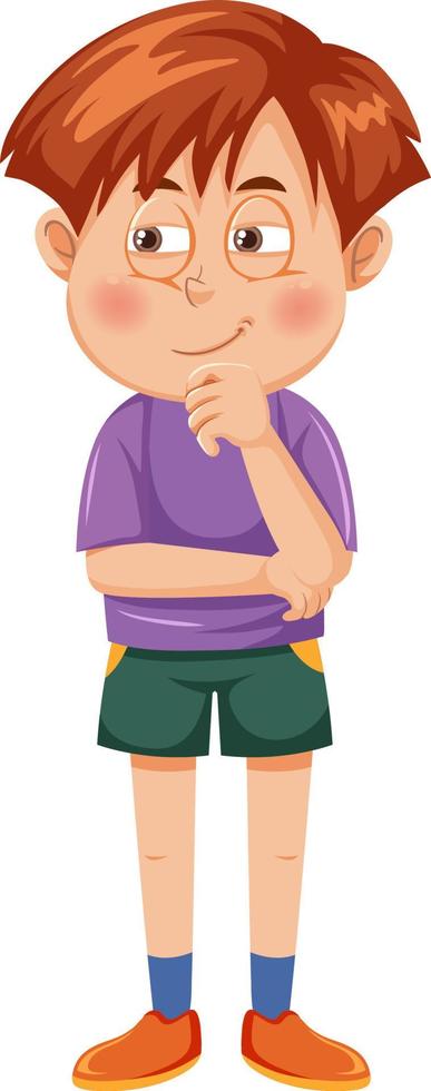 Thinking boy cartoon character vector