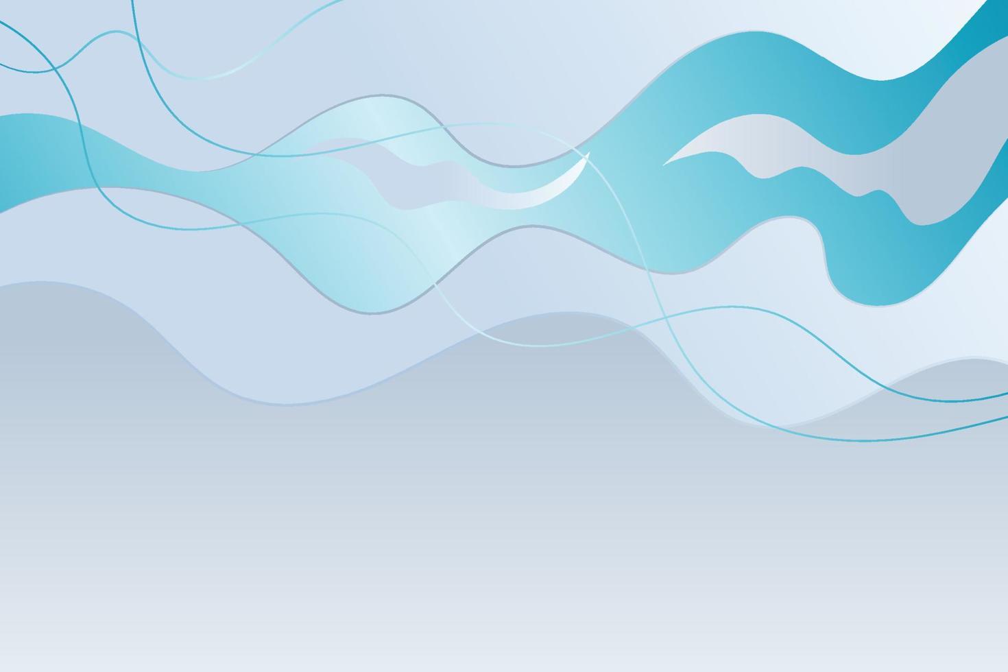 Abstract vector background with smooth gradient waves and curve decorative thin lines