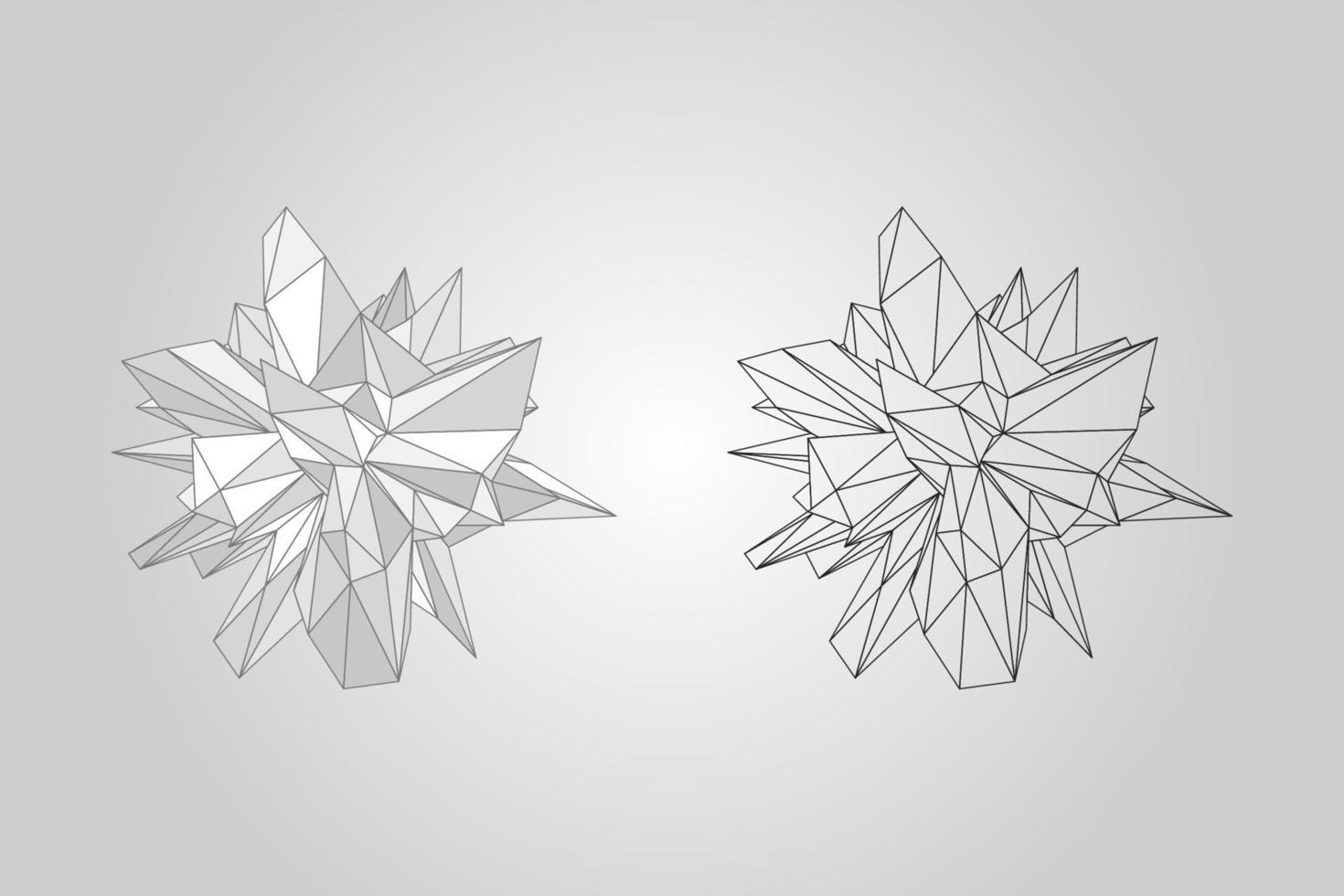 Abstract outline white and a grey polygon shape vector