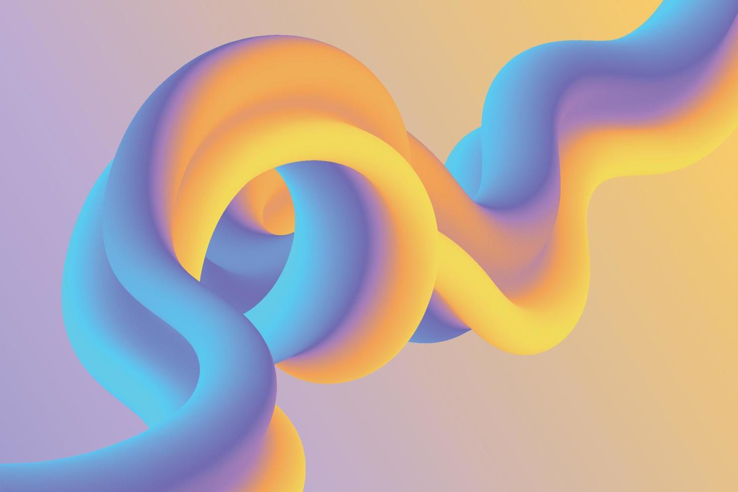 Tender liquid gradient shape background. Pink, blue and yellow abstract fluid illustration vector