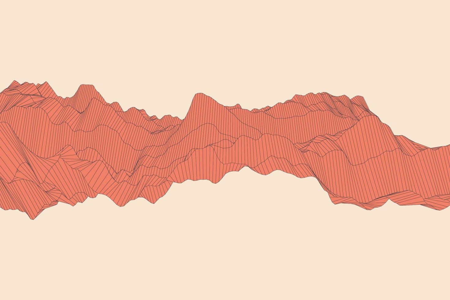 Abstract orange wireframe dynamic wave background vector