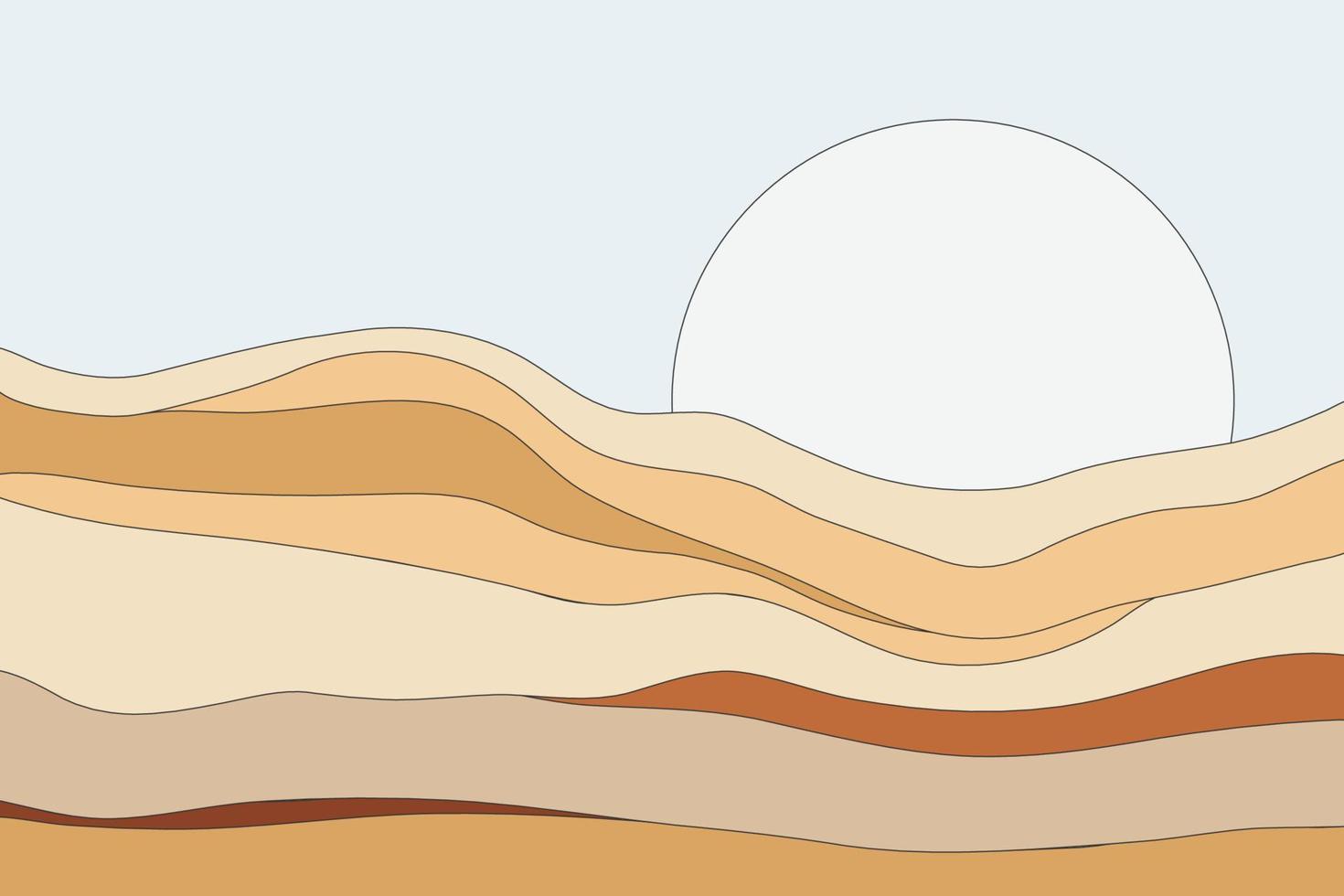 Sunrise background. Landscape flat illustration vector