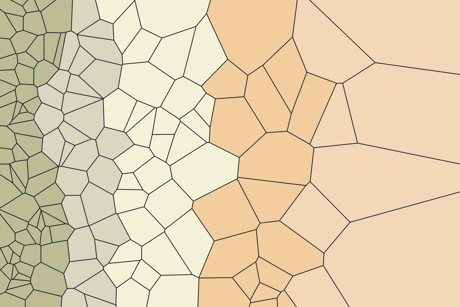 Retro classic Voronoi diagram pattern design. Flat mosaic beige color gradient grid mesh abstract geometric background vector