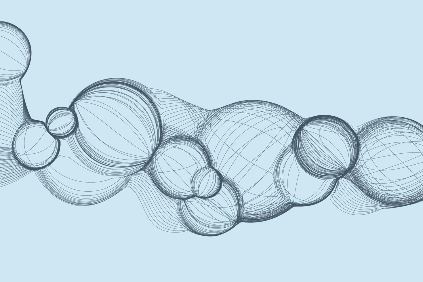 fondo de onda de burbuja de estructura alámbrica en la tecnología y el estilo futurista vector