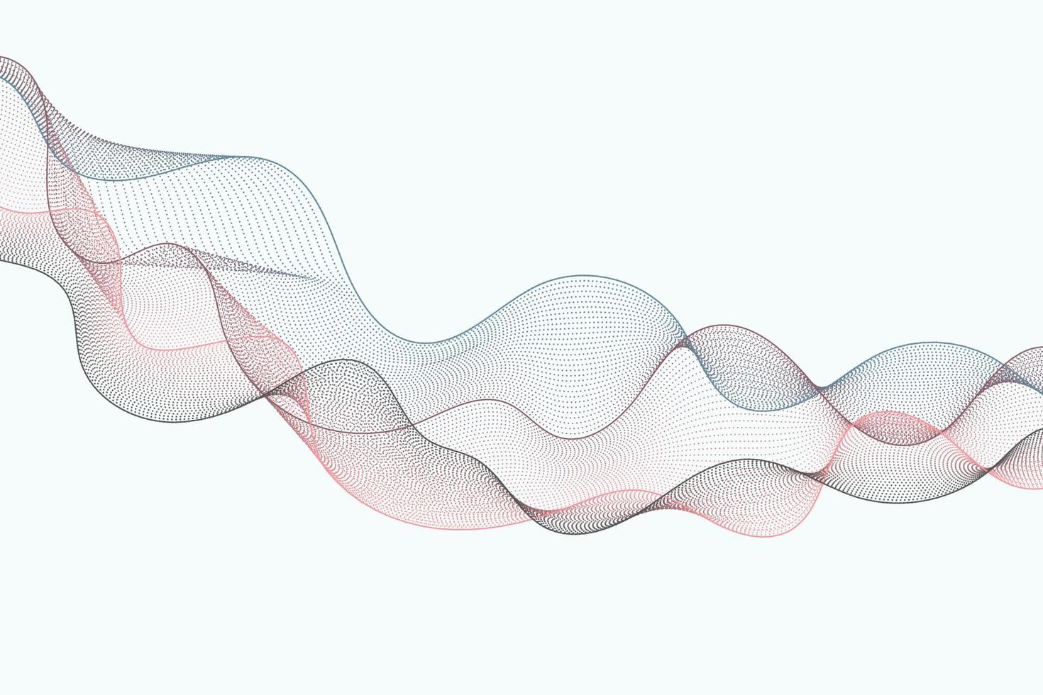 ilustración punteada de tecnología de big data. las partículas dinámicas se mueven aleatoriamente con el concepto de diseño de fondo de las líneas de contorno vector