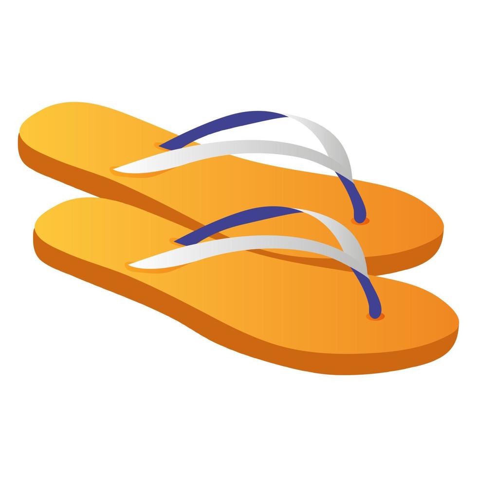 Summer shoes. Flip flops. Essential for the beach. vector