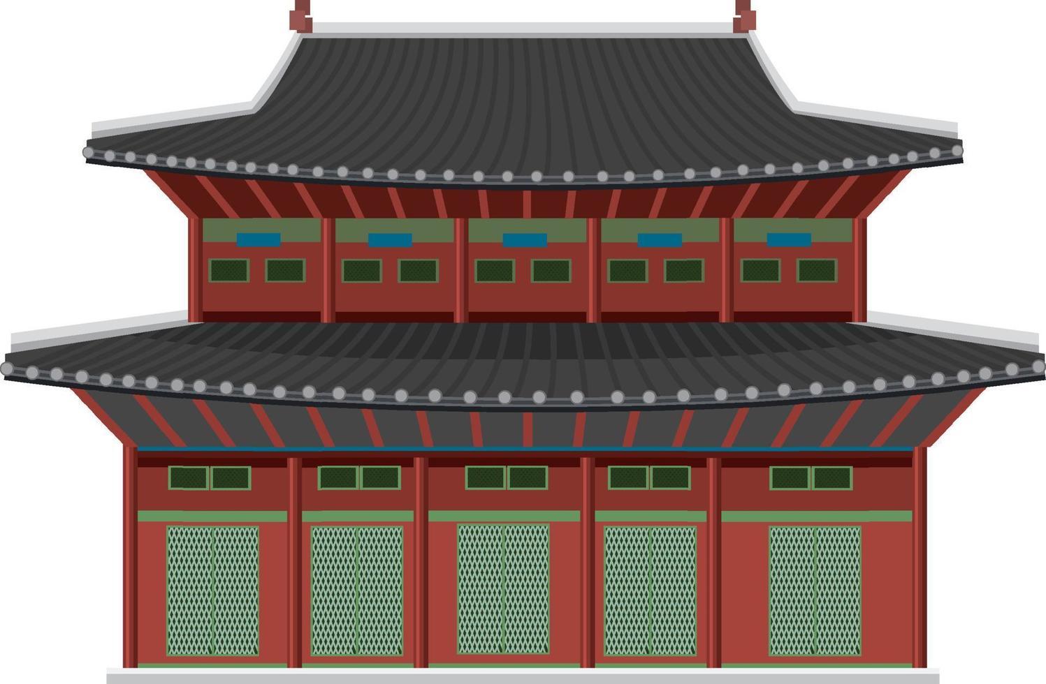 Korean ancient palace on white background vector