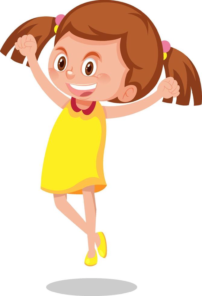 Happy girl cartoon character vector