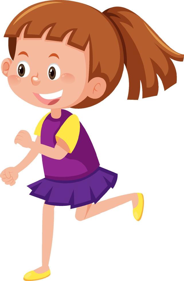 Cartoon girl in walking posture vector