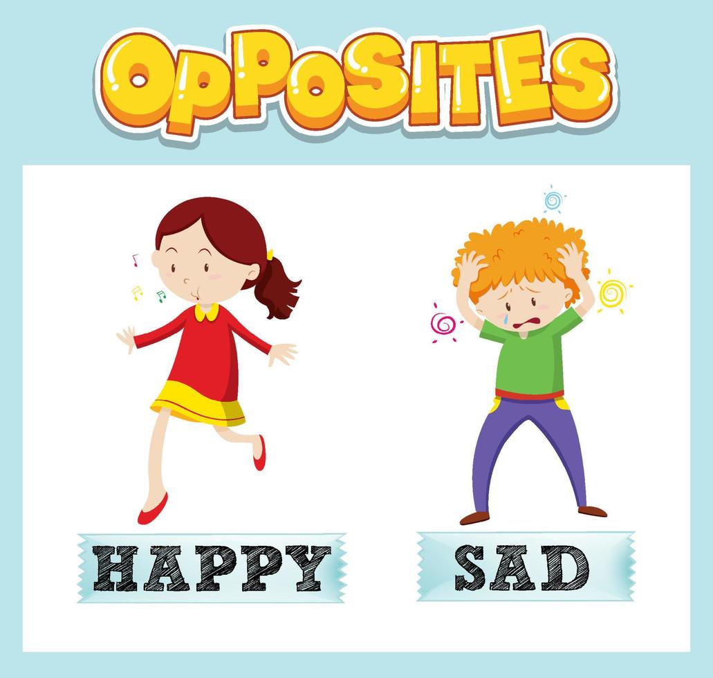 Opposite English words for kids vector