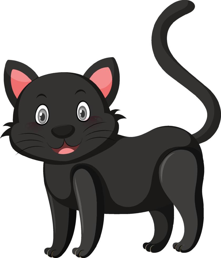 pequeño gato lindo en estilo de dibujos animados vector