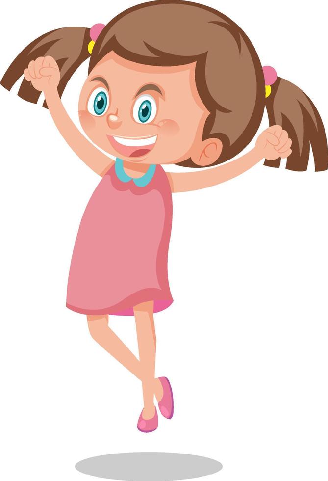Happy girl cartoon character vector