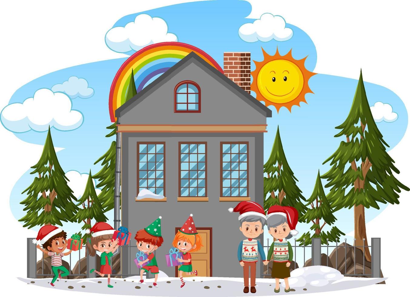Isolated scene with people cartoon character vector