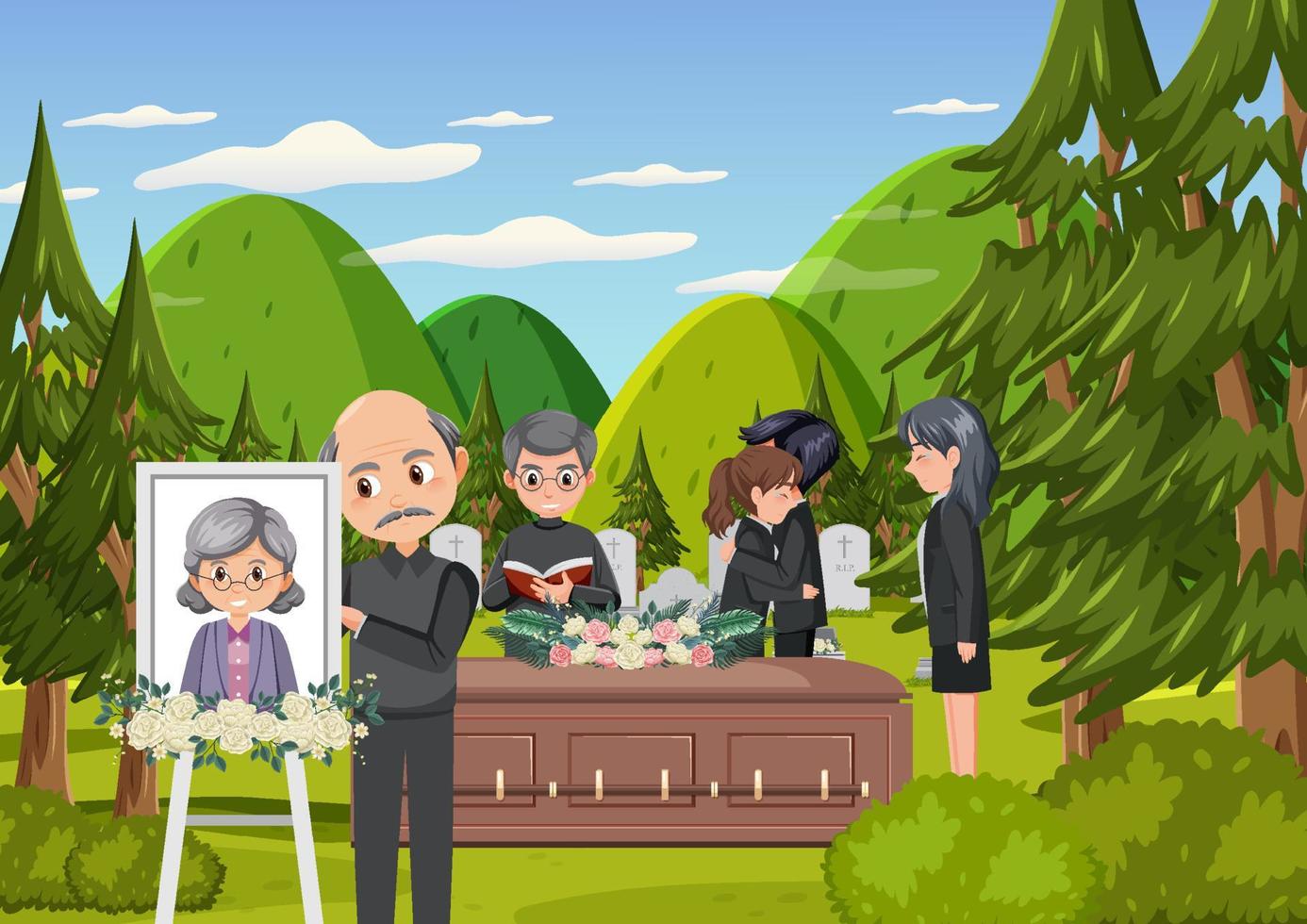 Funeral ceremony in Christian religion vector