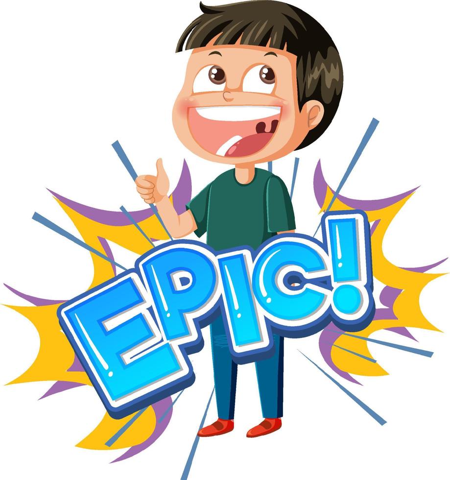 Playful cartoon character with word expression vector