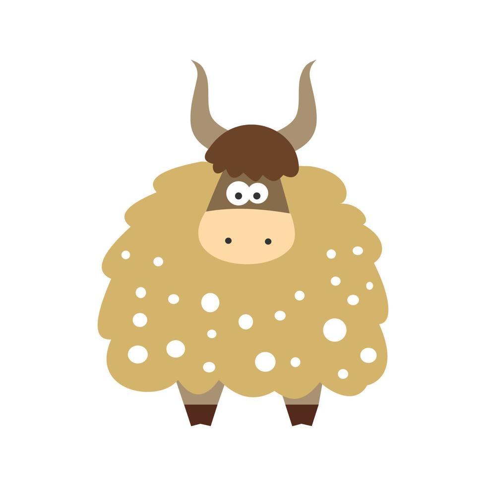Cute yak. animal cartoon. vector