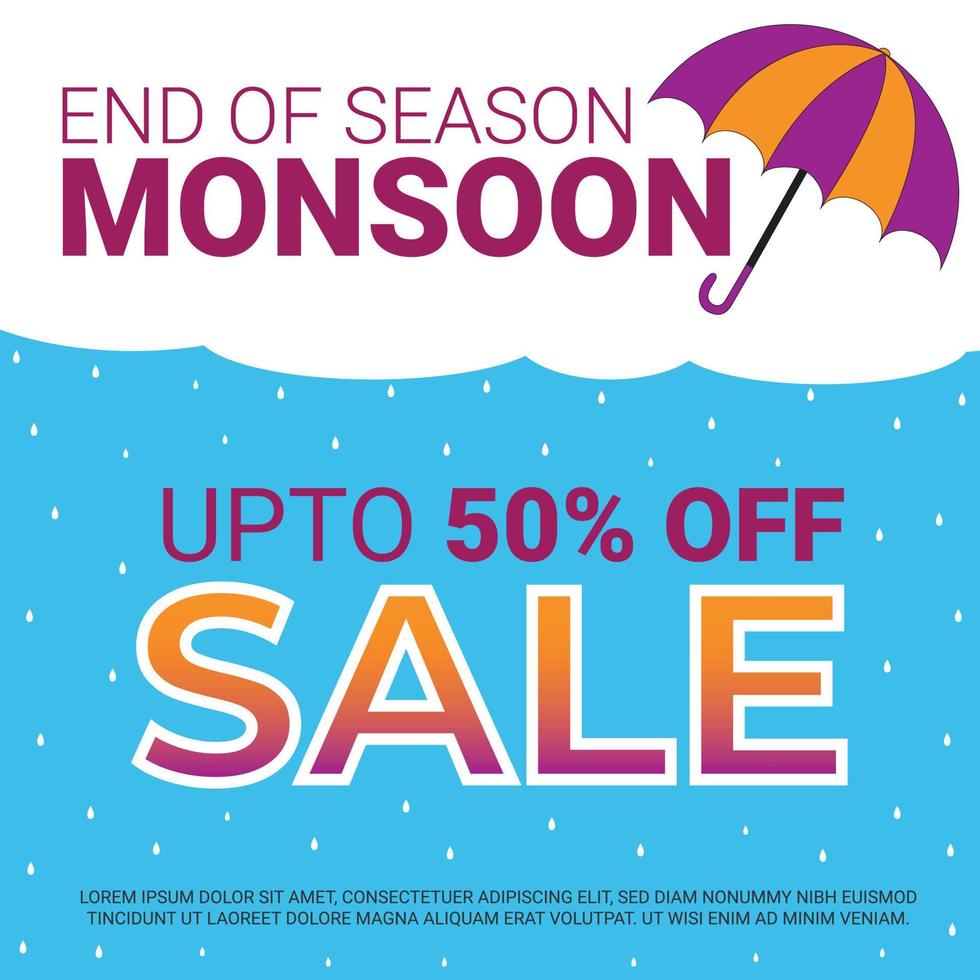 Monsoon Sale advertisement, Monsoon sale banner vector
