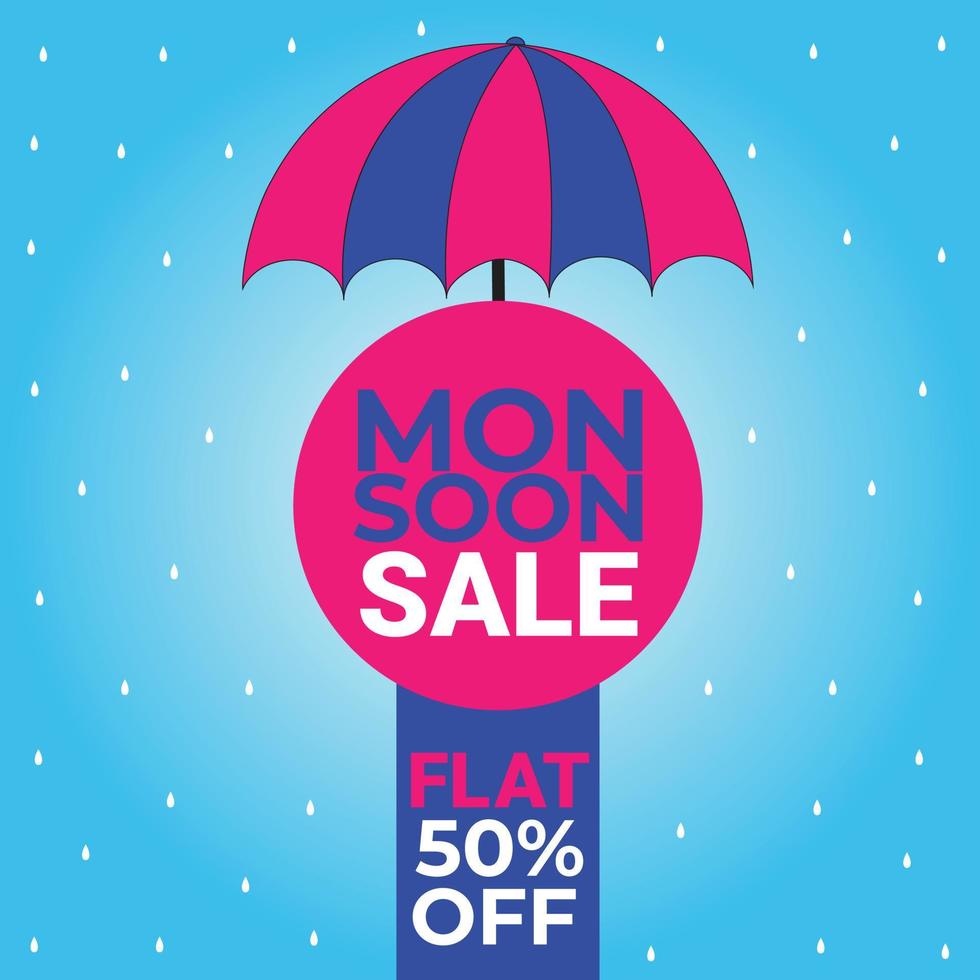 Monsoon sale banner, Monsoon Sale advertisement vector