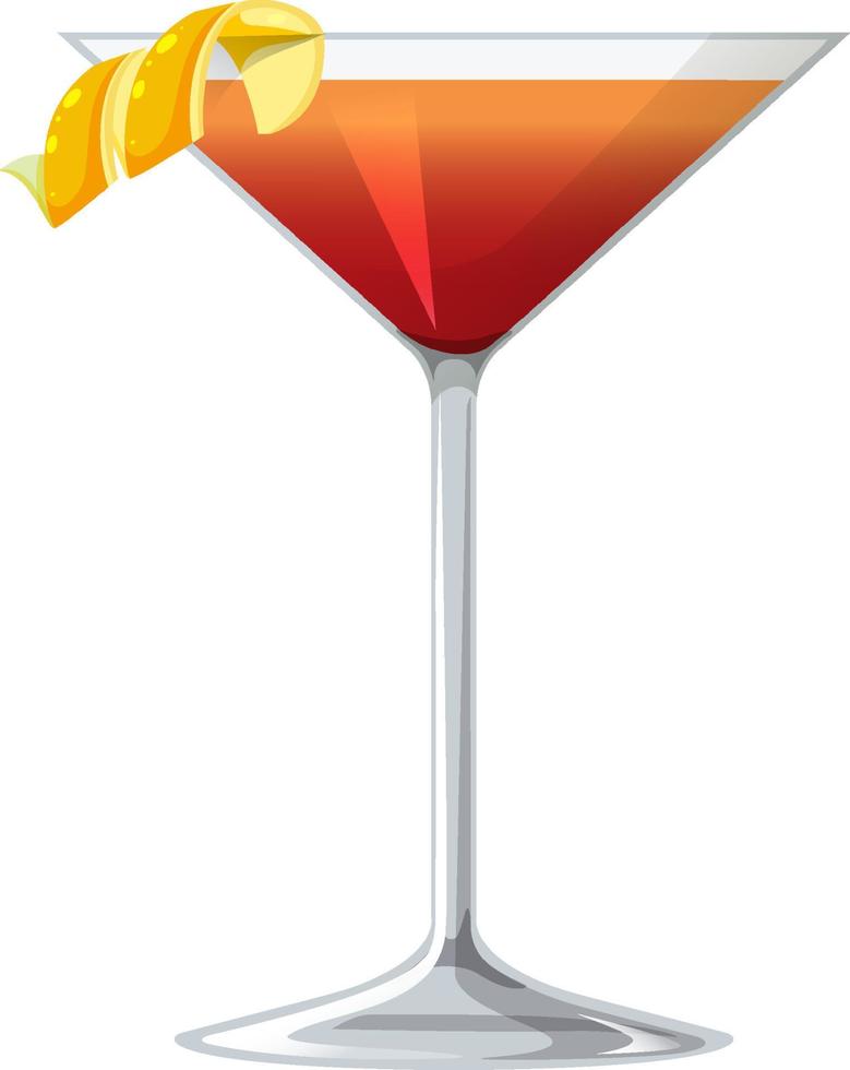 Martinez cocktail in the glass on white background vector