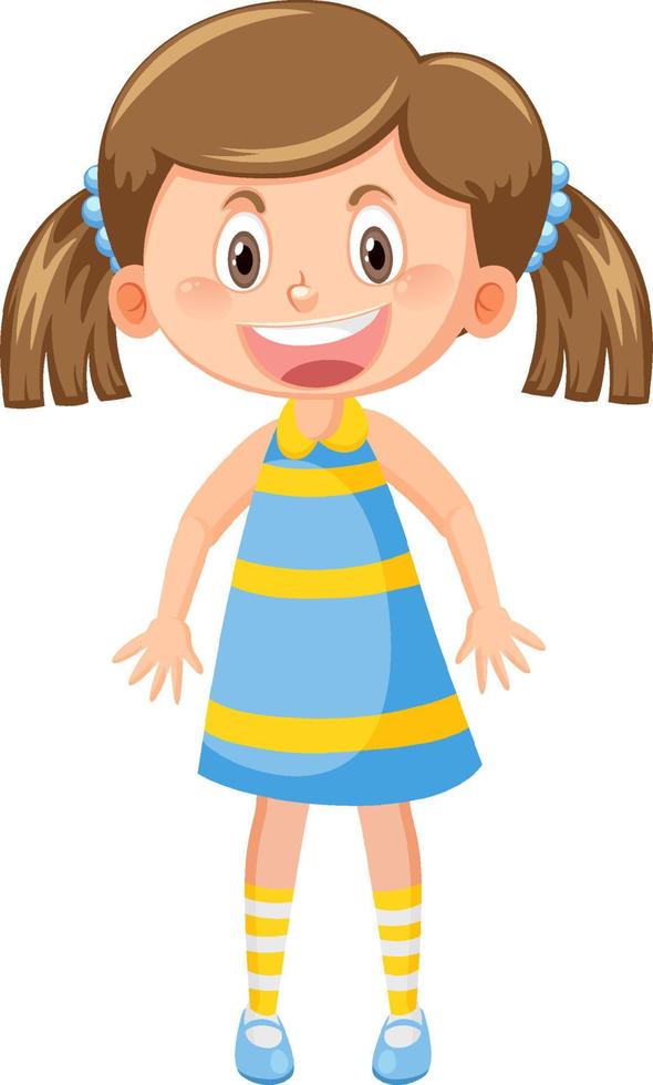 personaje de dibujos animados de niña feliz vector