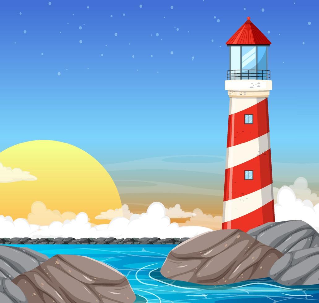 Lighthouse on the coast vector