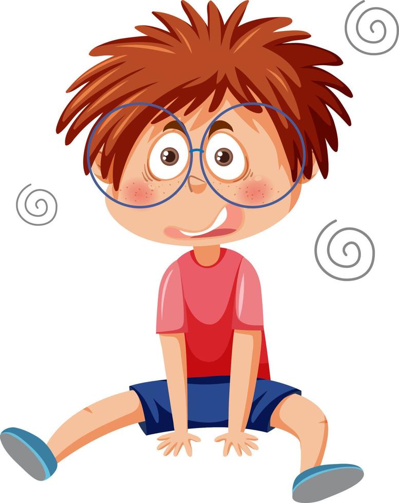 Confused boy cartoon character vector