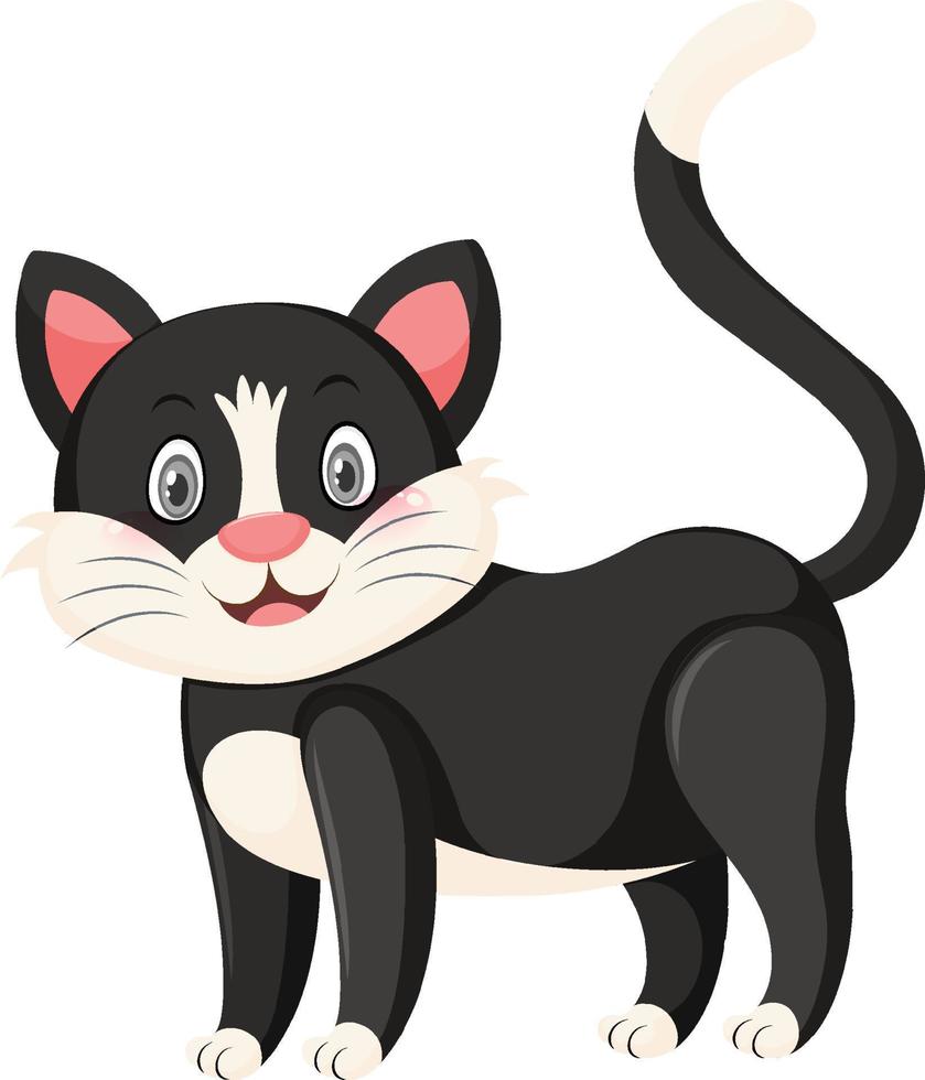 pequeño gato lindo en estilo de dibujos animados vector