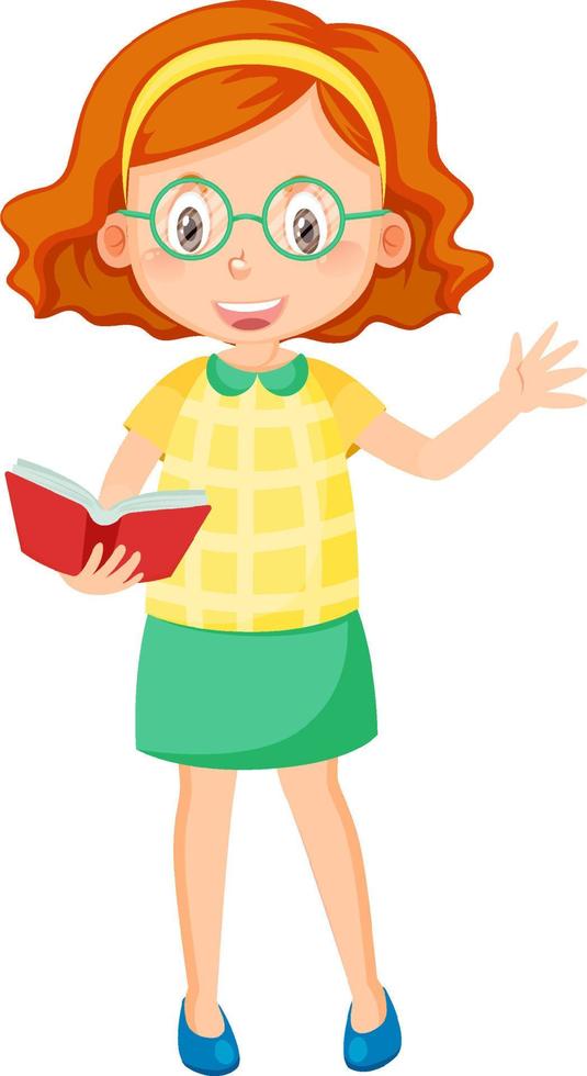 A female teacher in cartoon style vector