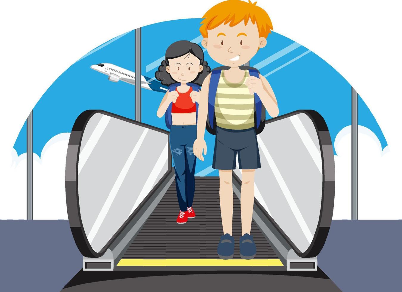 Simple character of couple tourist vector
