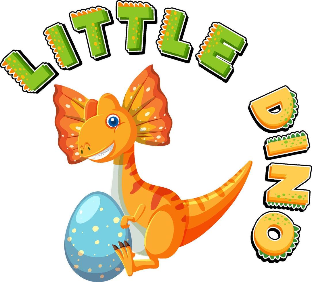 Little cute dinosaur cartoon character vector