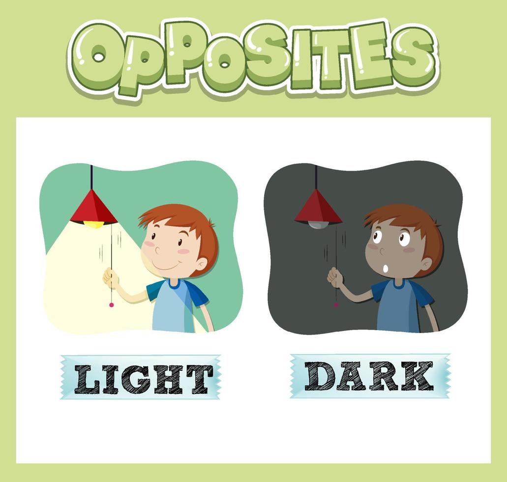 Opposite English words for kids vector