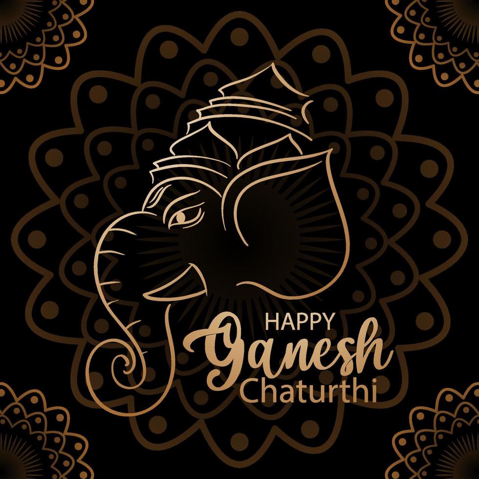 feliz ganesh chaturthi cartel vector