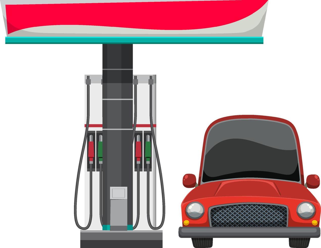 A car and petrol pump vector