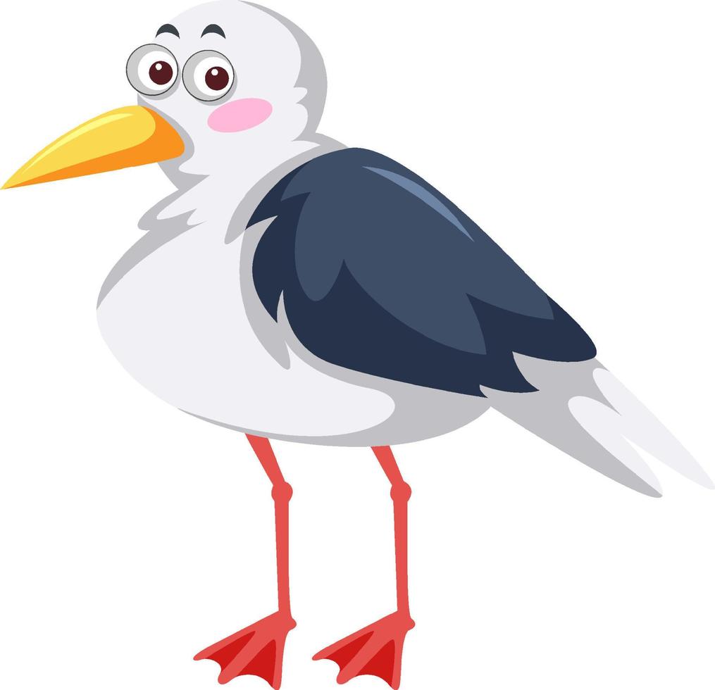 Seagull bird in cartoon style vector