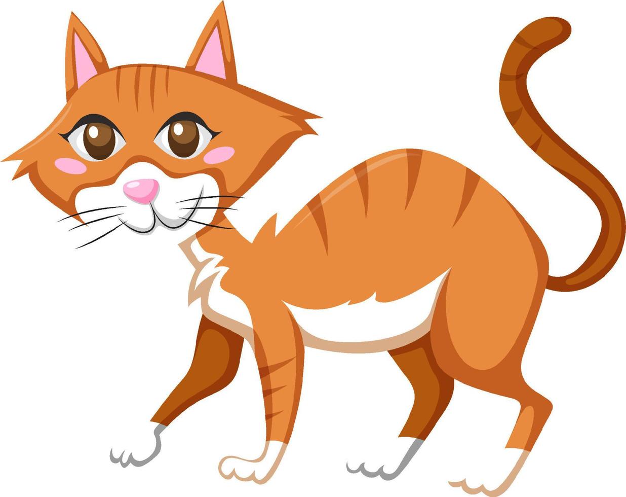 gato naranja en estilo de dibujos animados vector