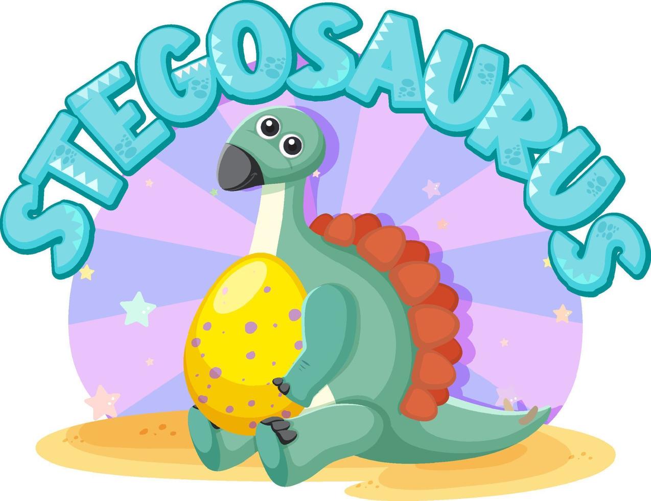 Cute stegosaurus cartoon character vector