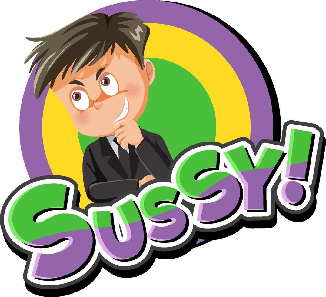 Playful cartoon character with word expression vector