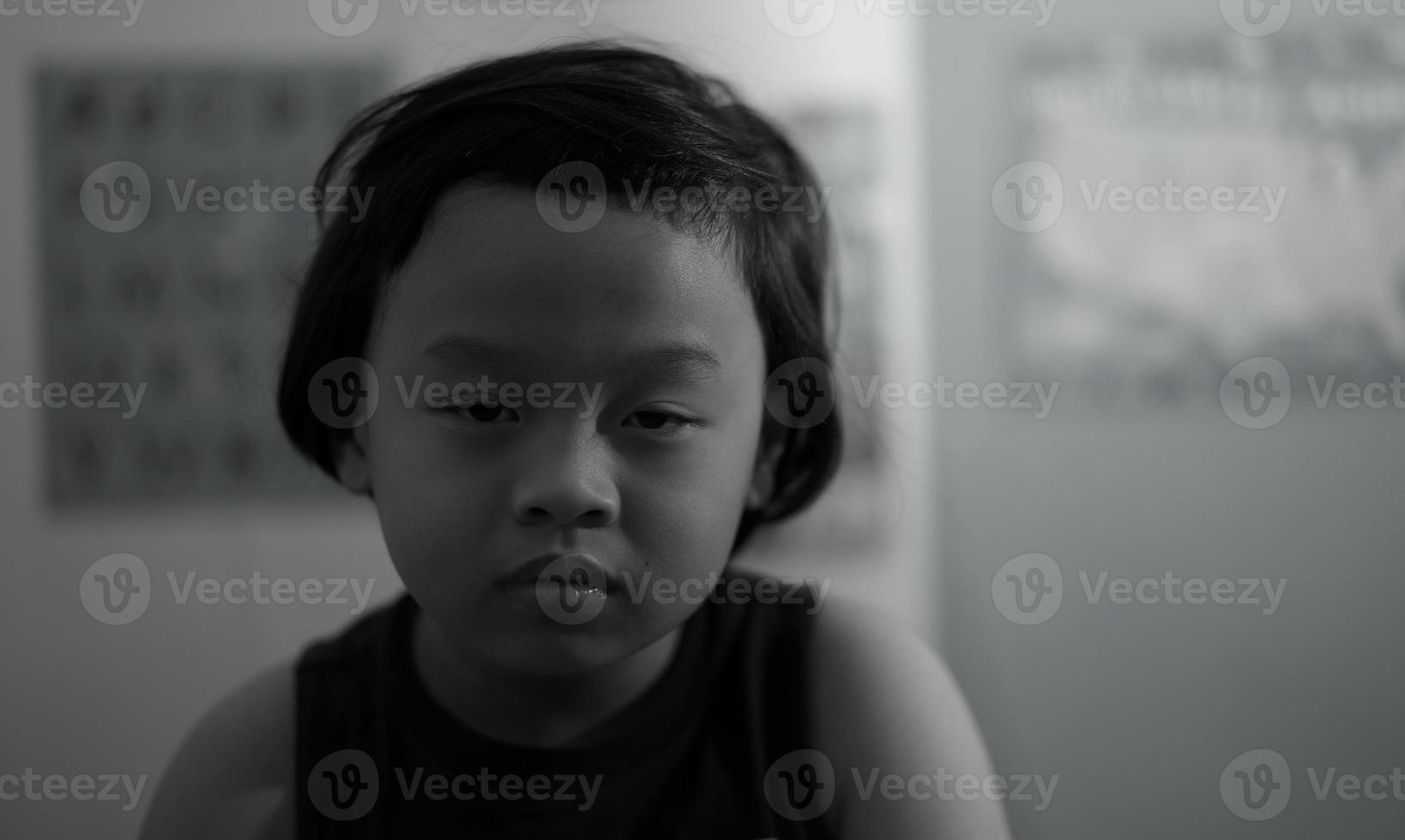 boy in sad mood photo