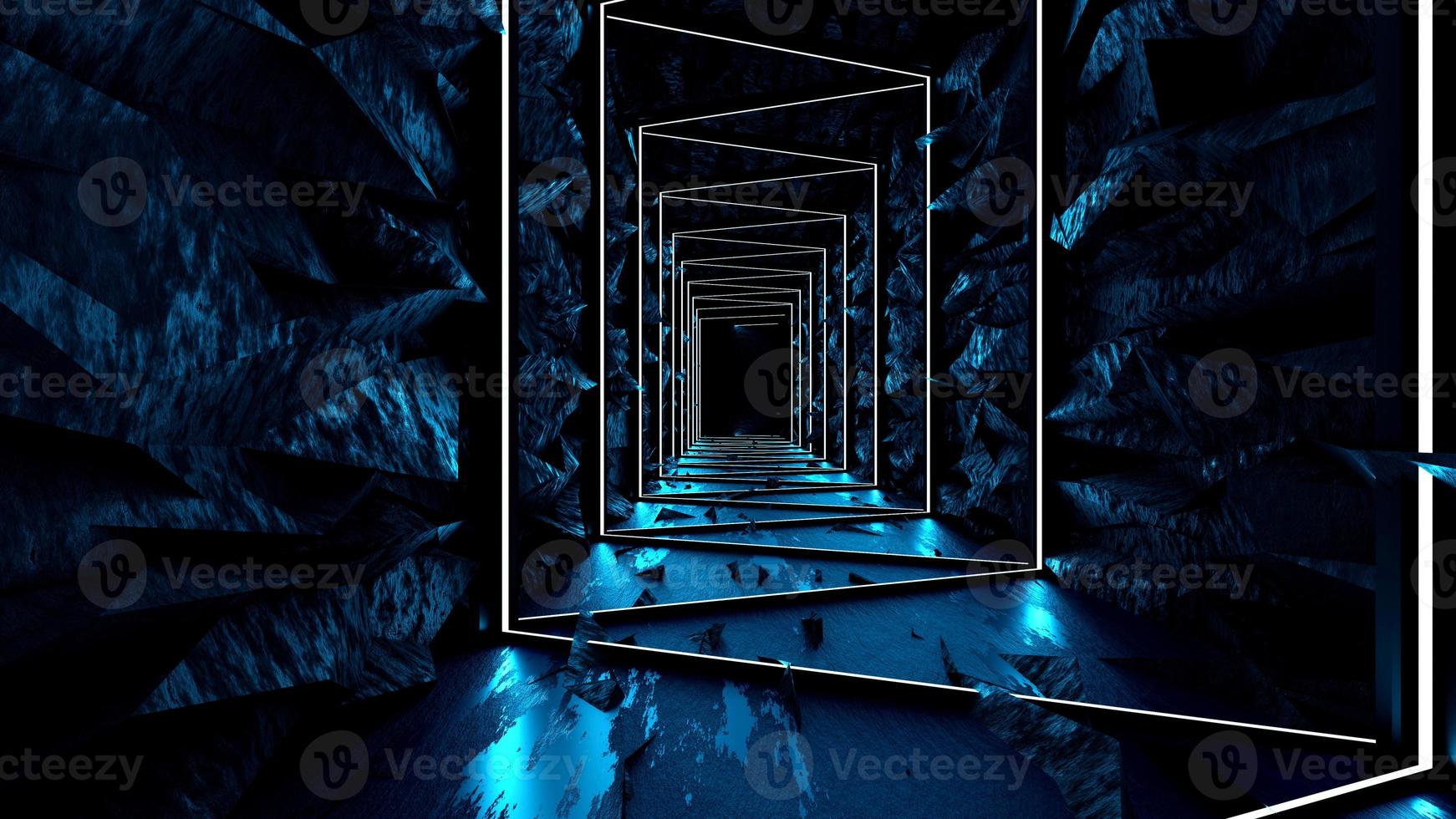 3d rendering of abstract background science fiction sci-fi hallway photo