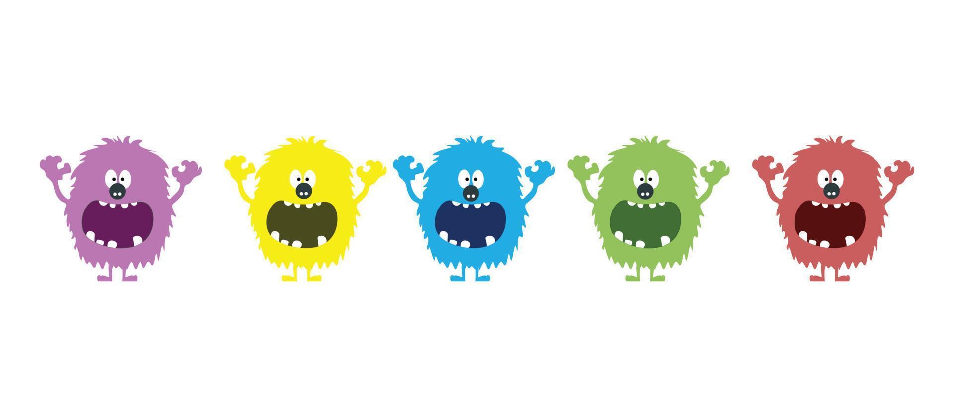 cute monster monster clip art set vector