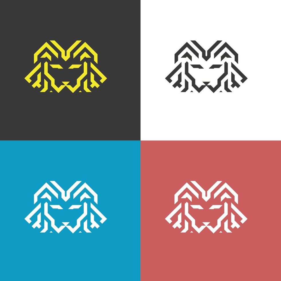 simple king lion logo concept vector